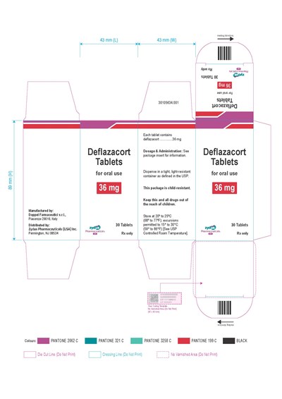 Carton Label 36mg (Deflazacort Carton 36 mg)